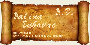 Malina Dubovac vizit kartica